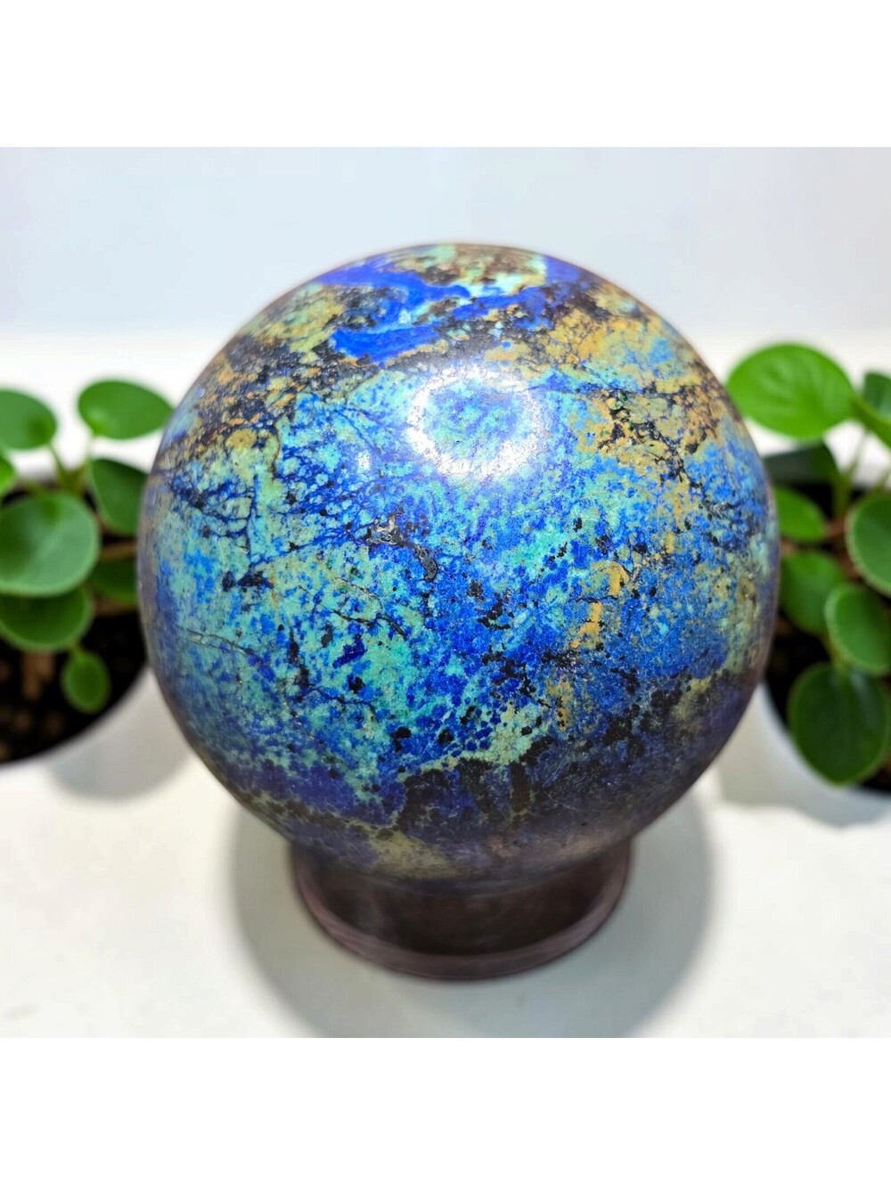 A449. Azurite 51mm Natural Crystal Sphere Orb